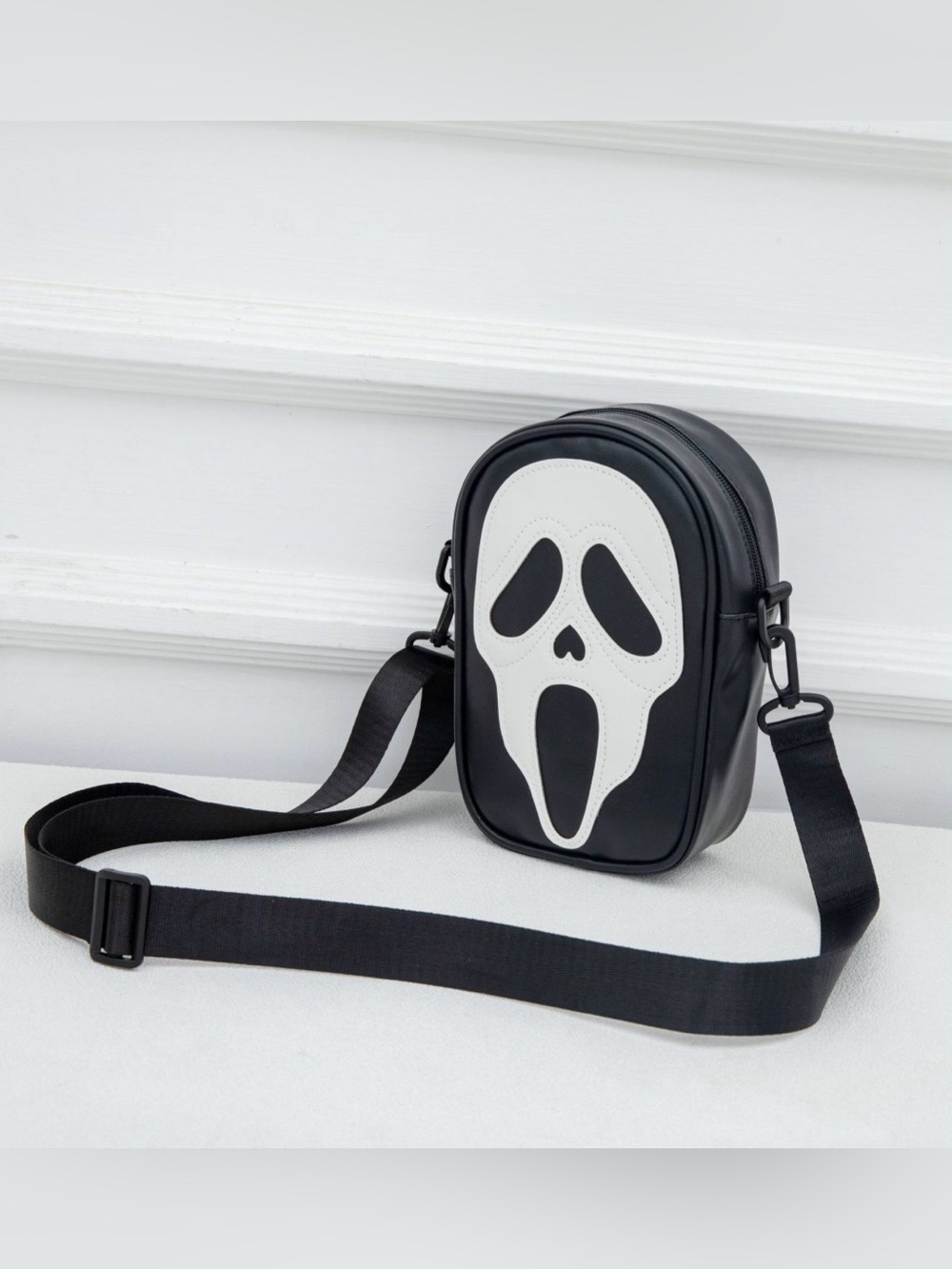 Black Ghost Face Crossbody Bag NWOT